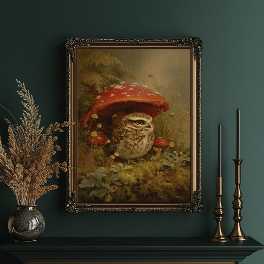 Woodland Sentinel Under Crimson Cap