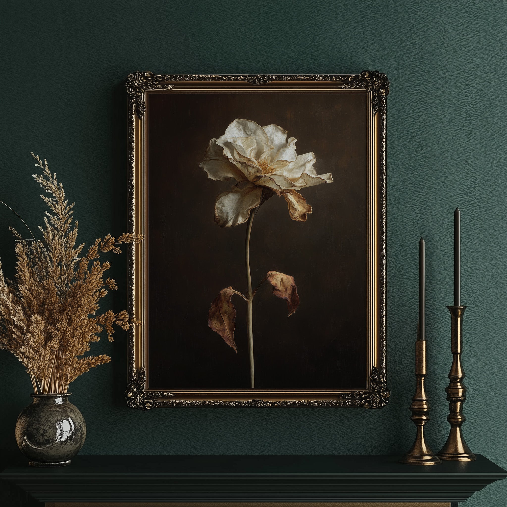 Ivory Petals Against Dark Silence