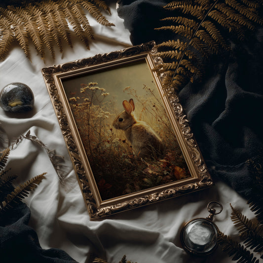 Twilight Rabbit Among Wild Meadow