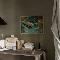 Pale Wanderer Among Turquoise Depths