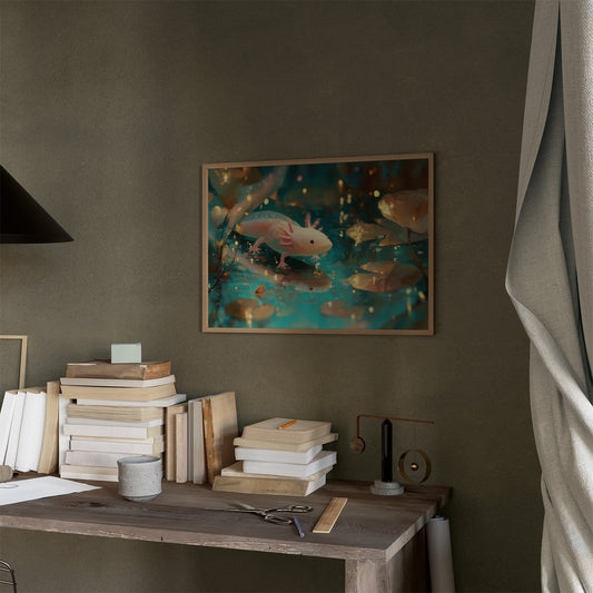 Pale Wanderer Among Turquoise Depths