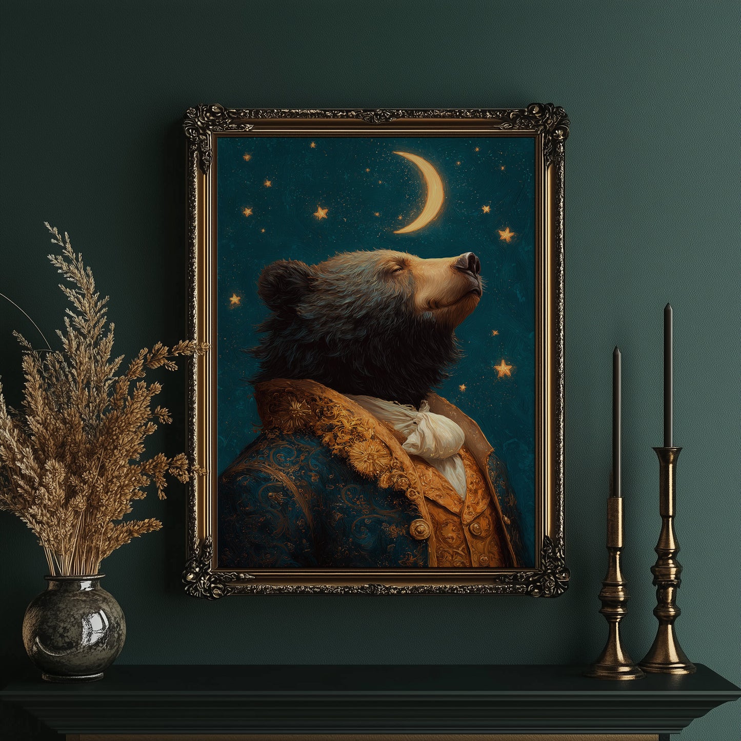 Noble Bear Gazes At Stars