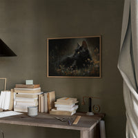 Midnight Prowler Among Wildflowers