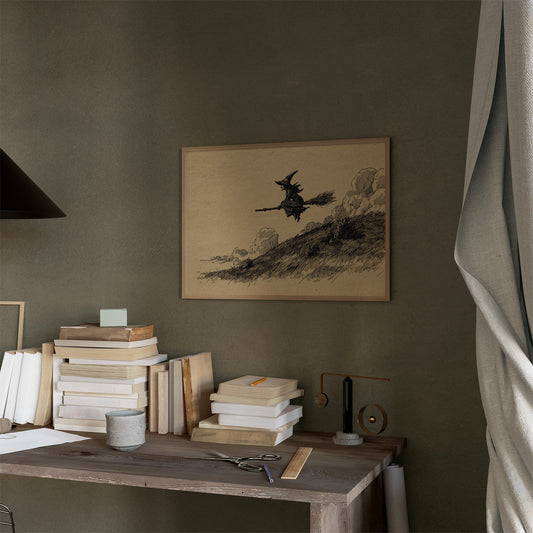 Midnight Flight Over Hillside Clouds