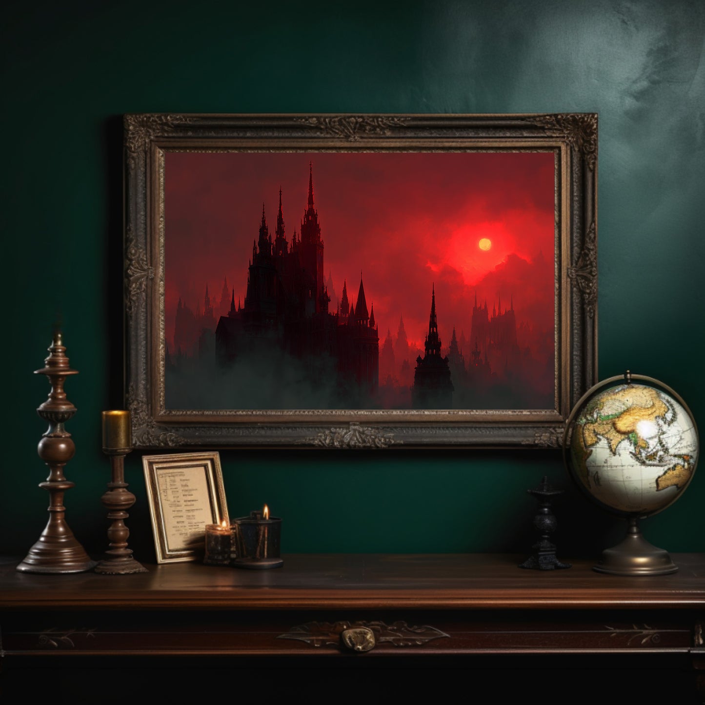 Crimson Spires Under Blood Moon