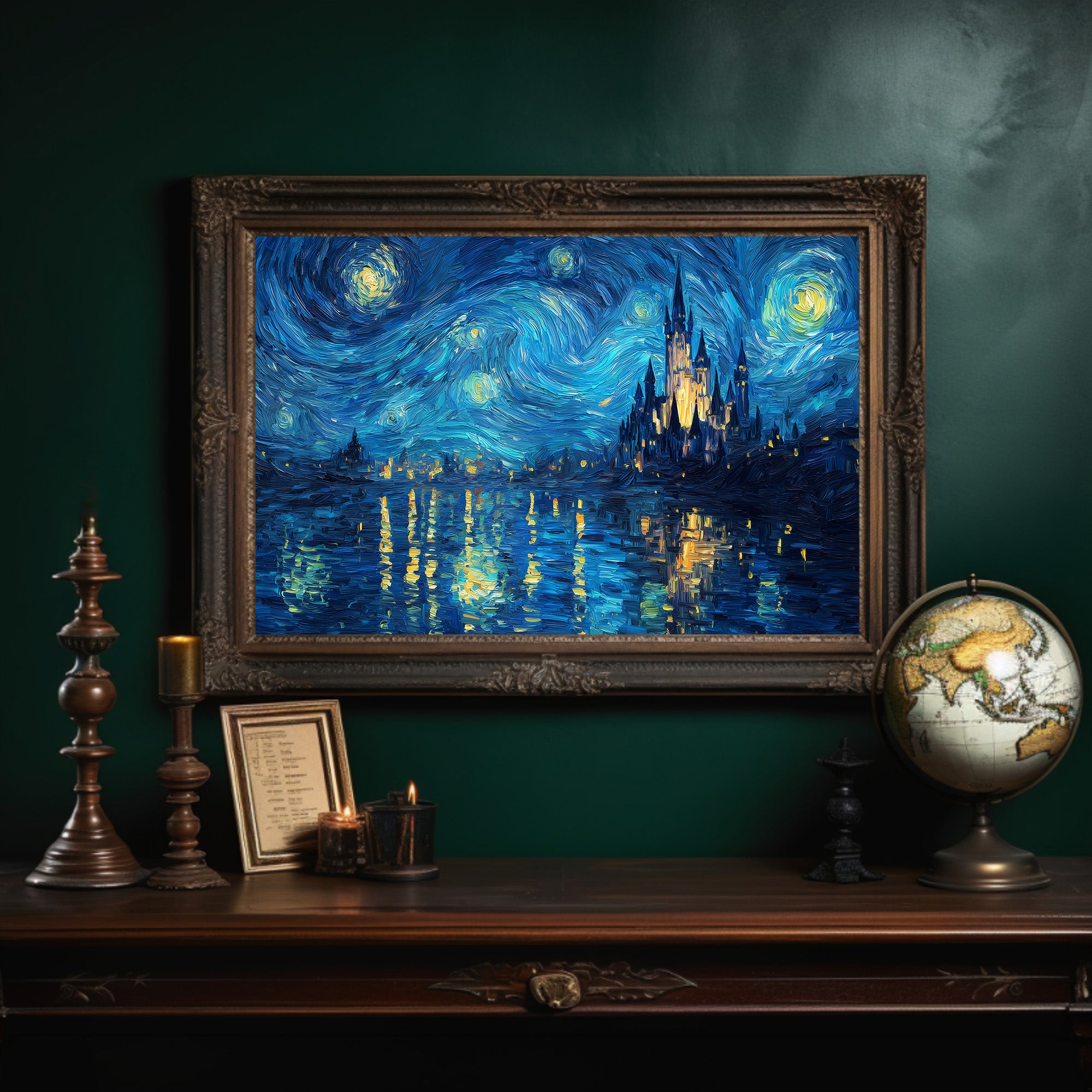 Castle Dreams Under Swirling Skies