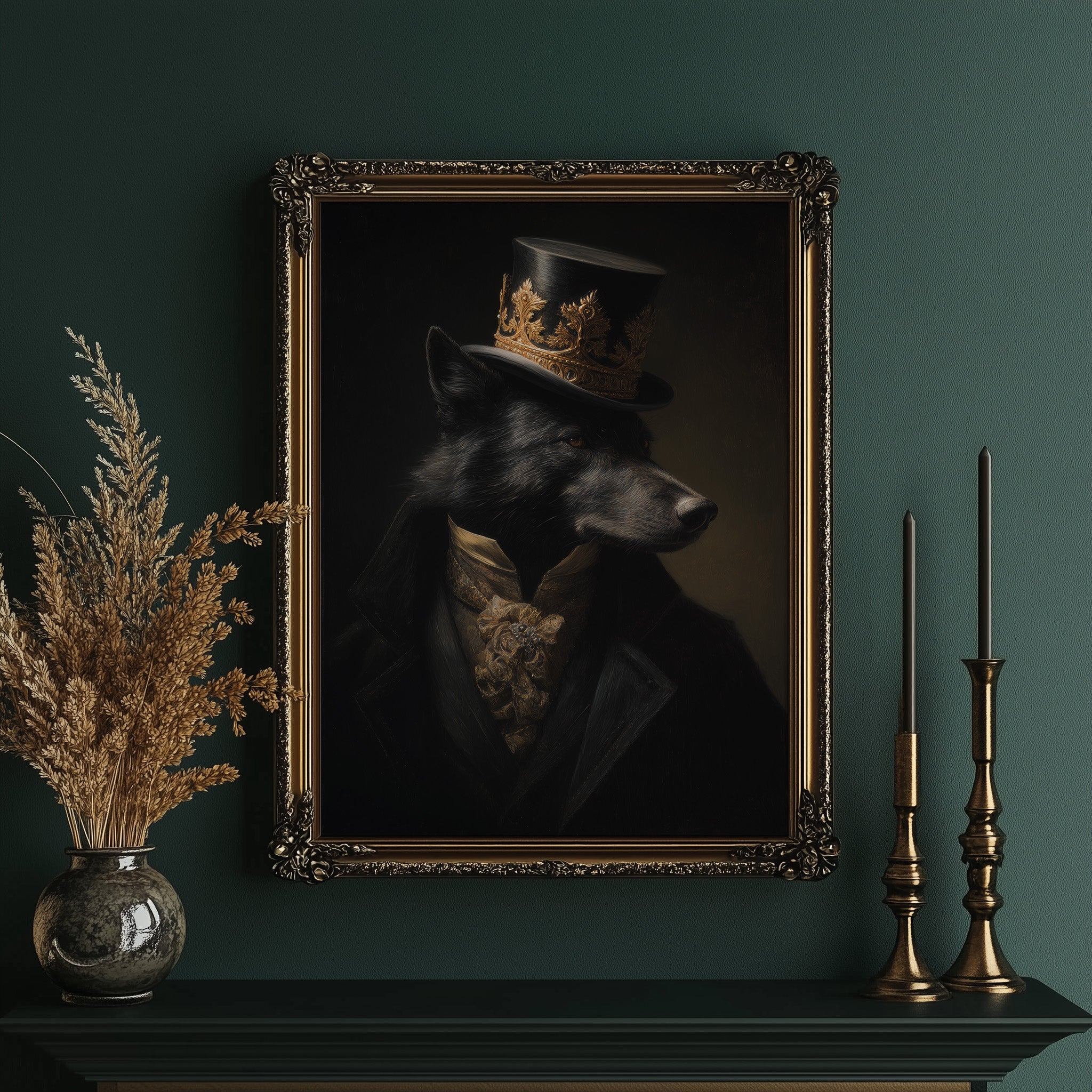 Noble Wolf Wears Midnight Crown