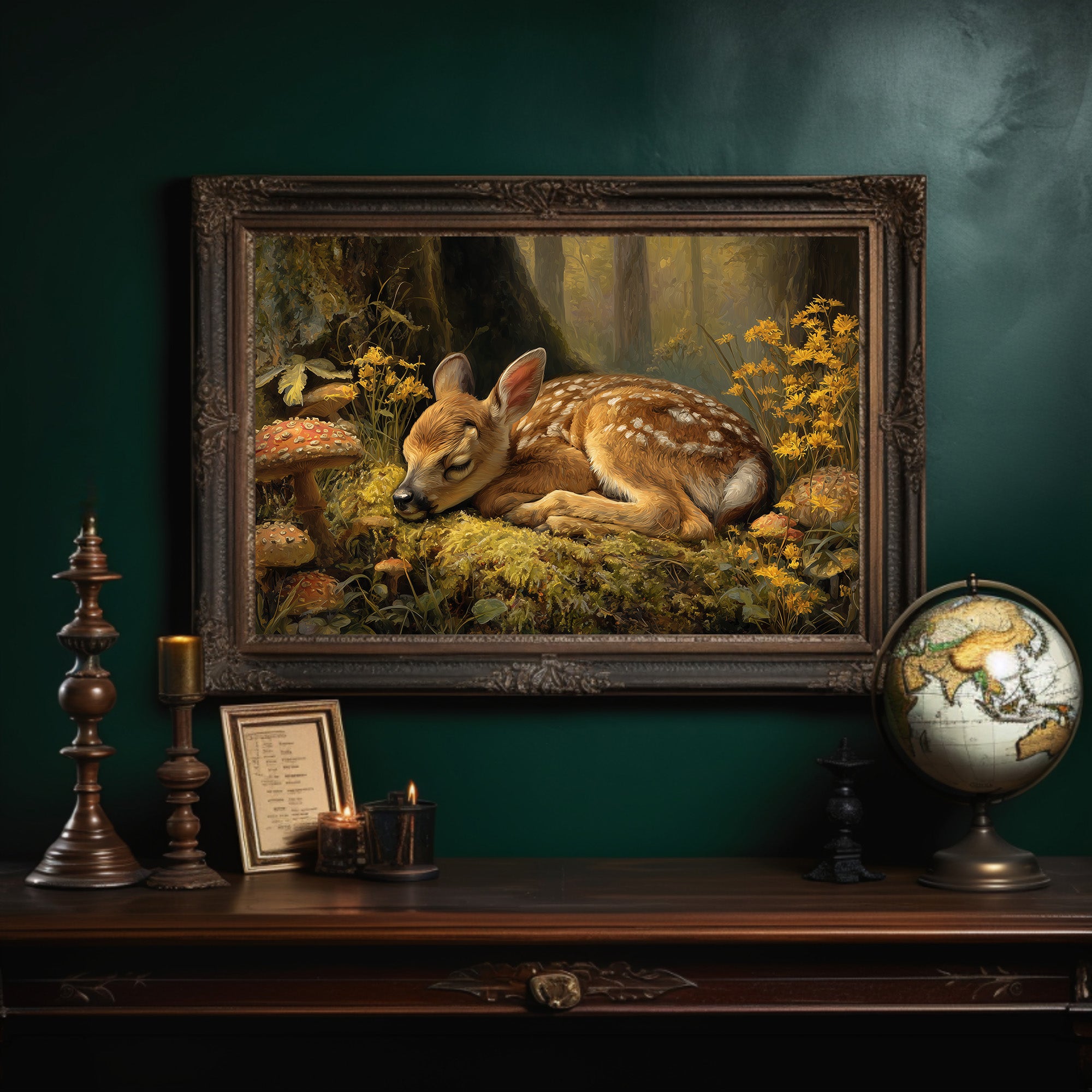 Fawn Dreams Among Golden Blooms