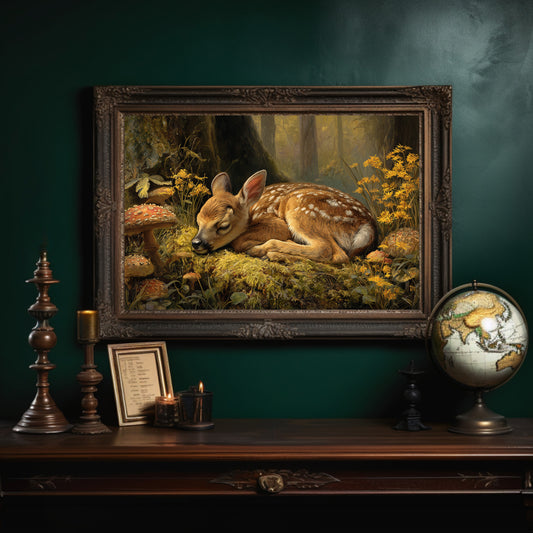 Fawn Dreams Among Golden Blooms