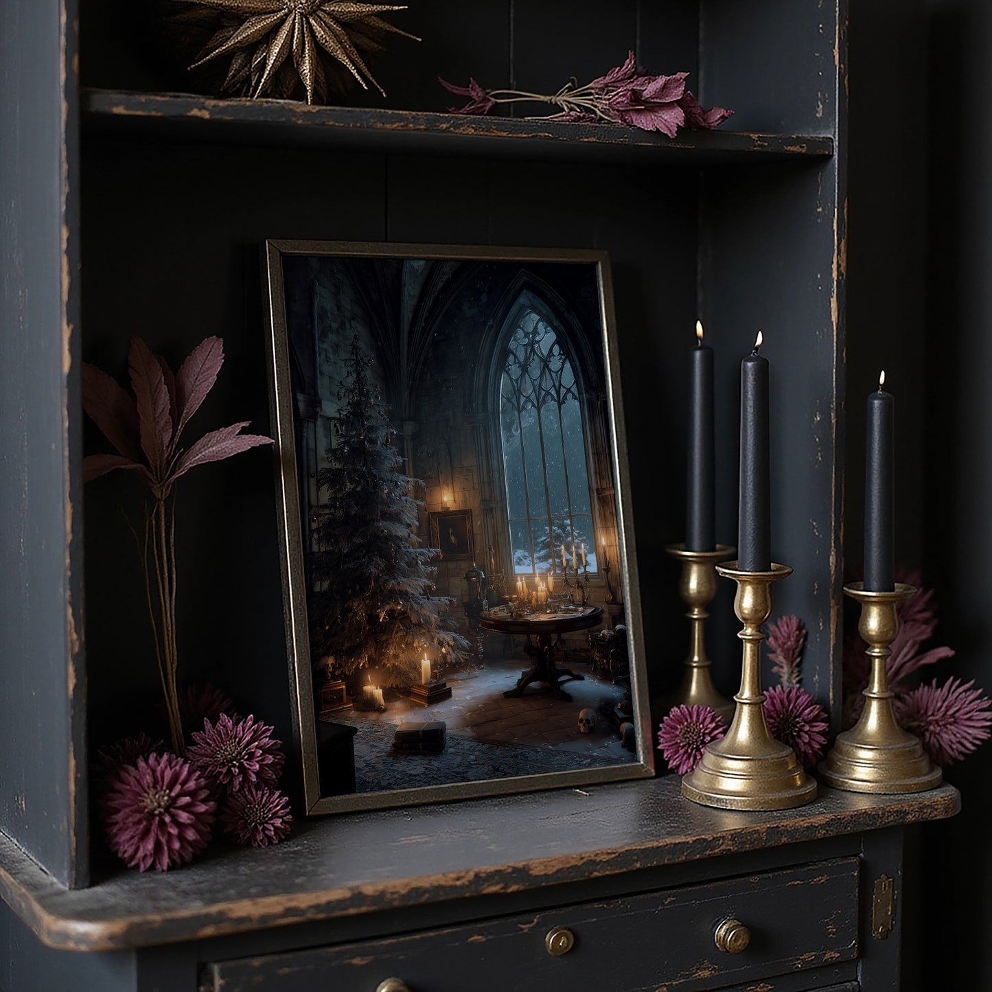 Candlelit Sanctuary On Winter Night
