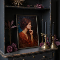 Rust Gown Against Midnight Thoughts