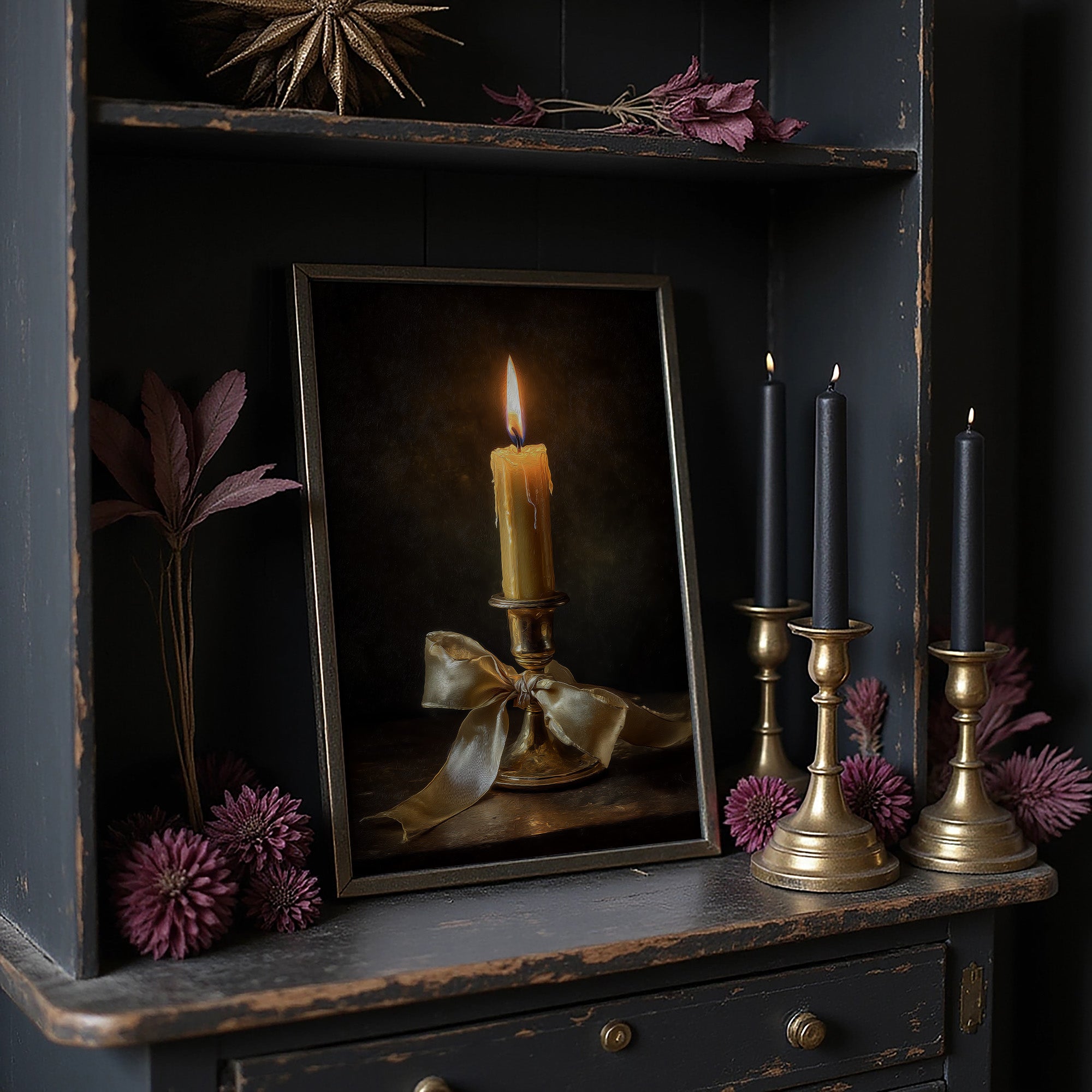 Solitary Flame Against Darkness