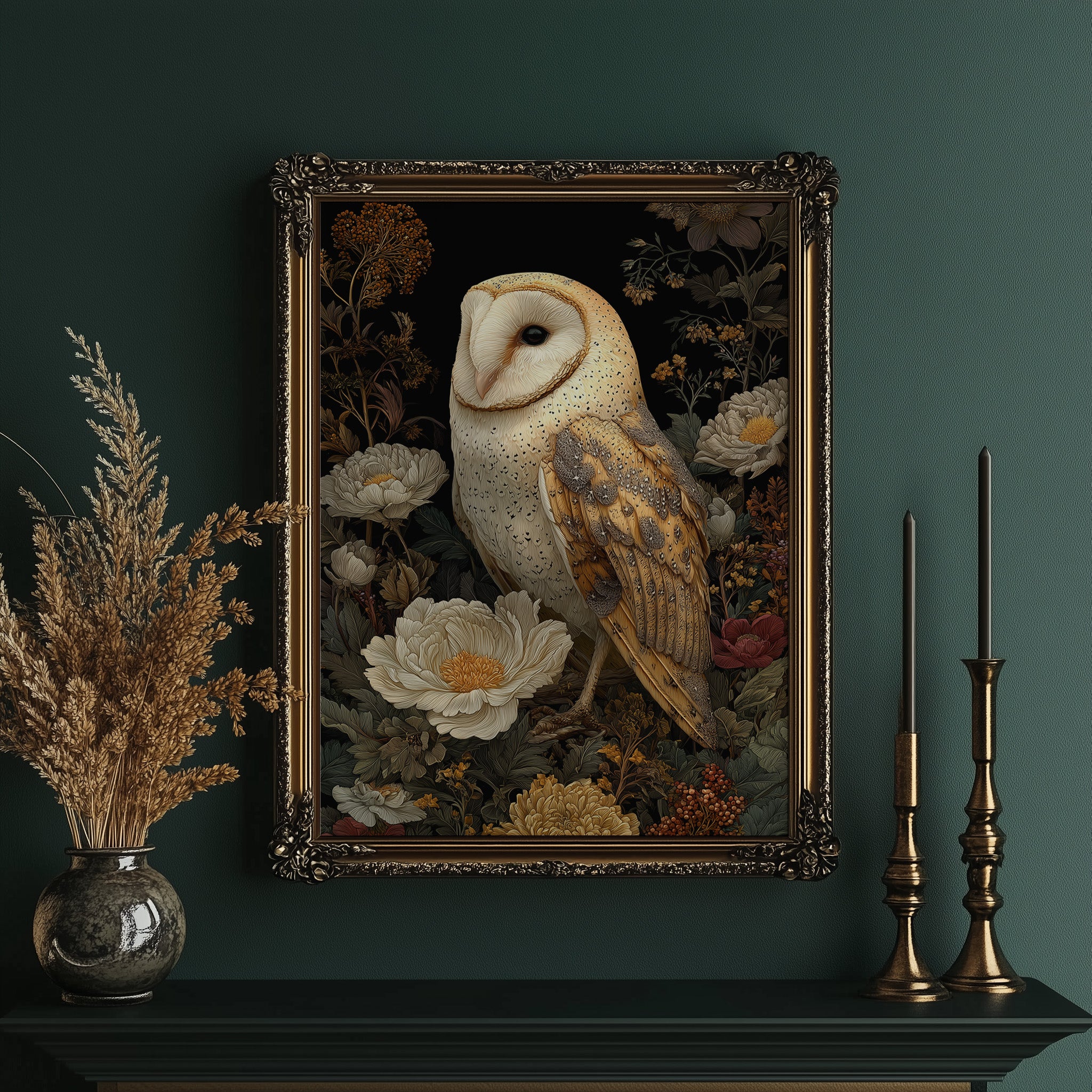 Midnight Blooms With Golden Wings