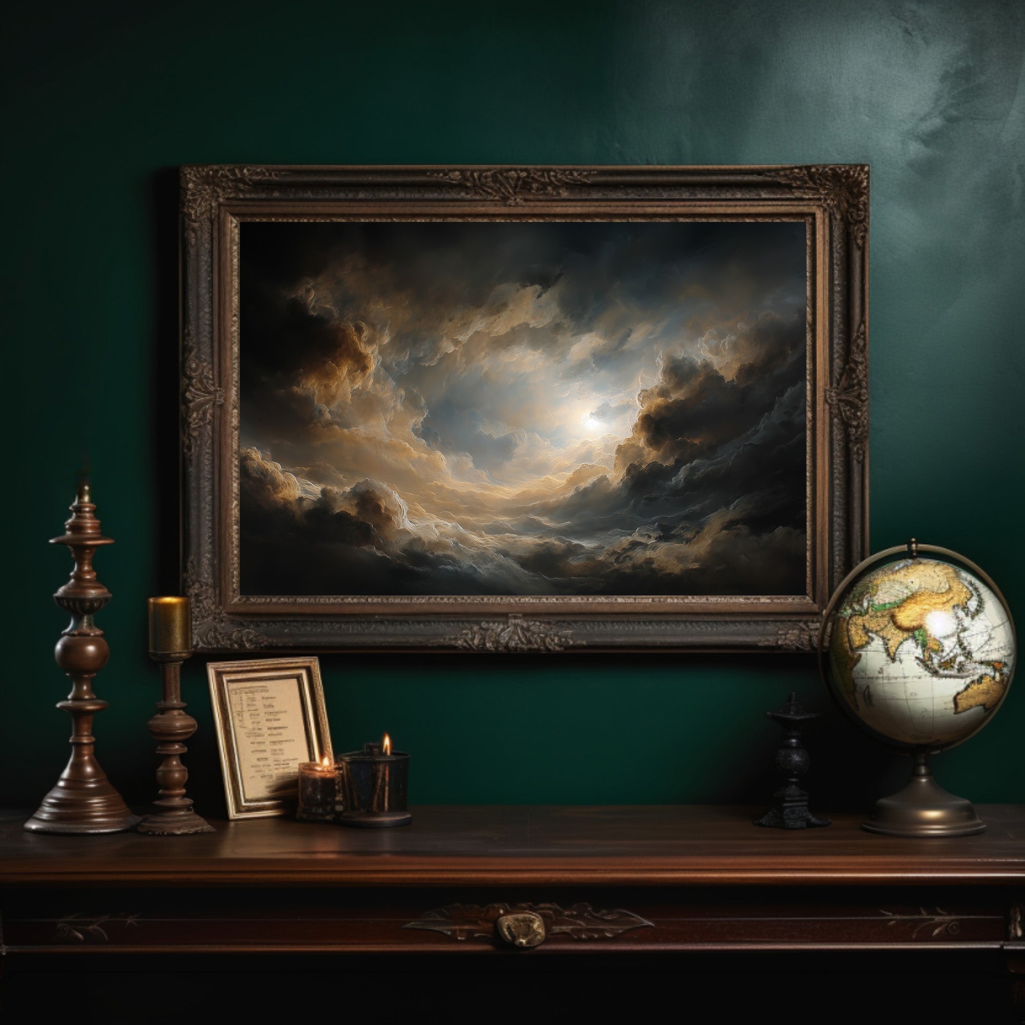 Borrowed Light Between Storm Clouds