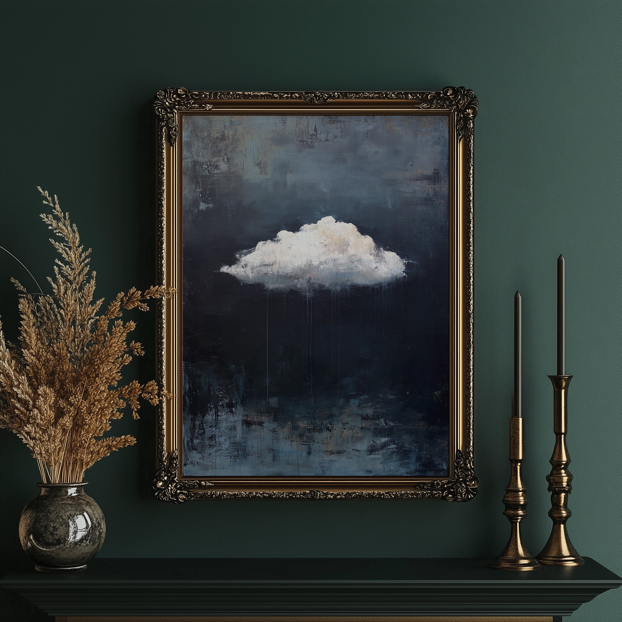 Solitary Cloud Against Dark Skies