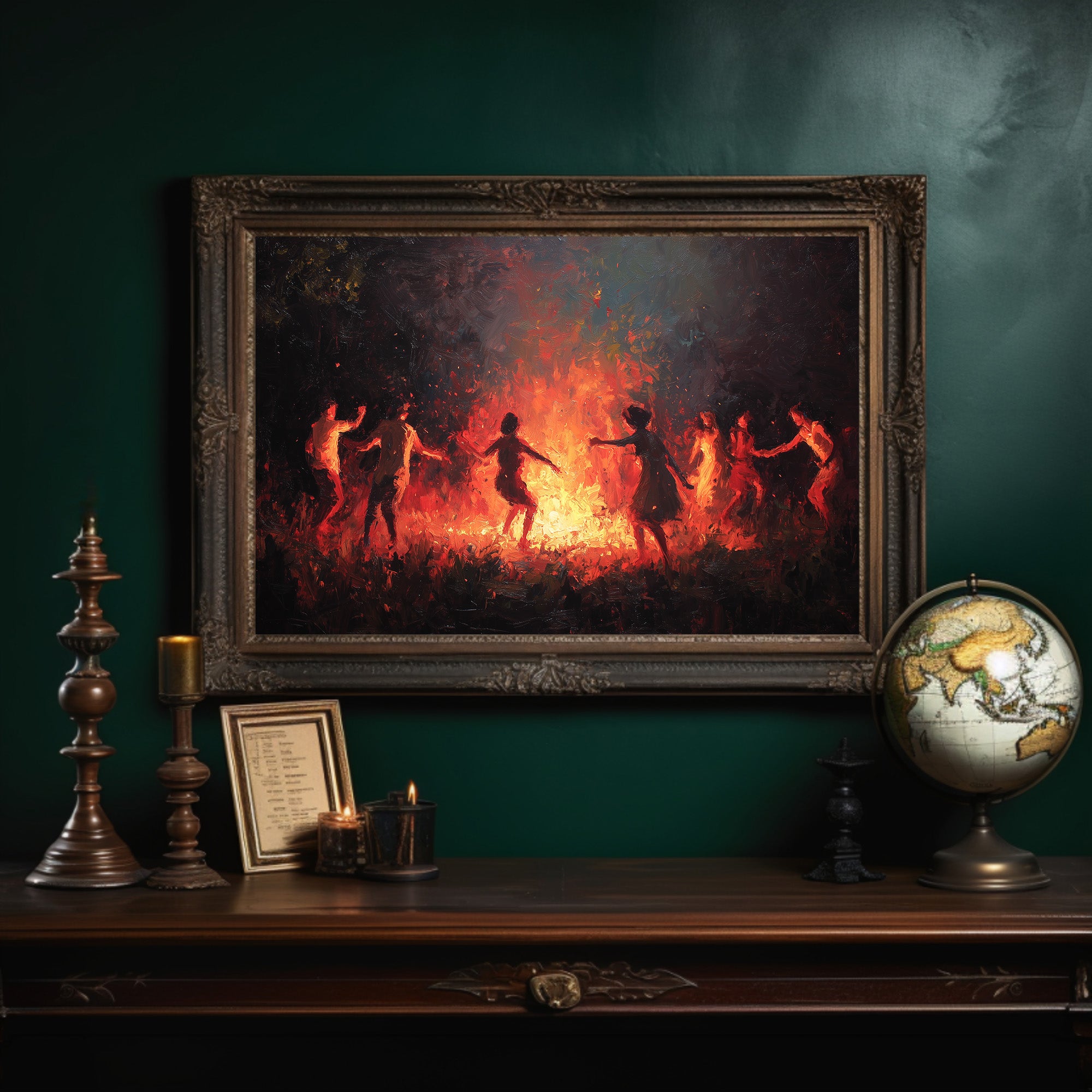 Firelit Dancers Circle Ancient Ritual