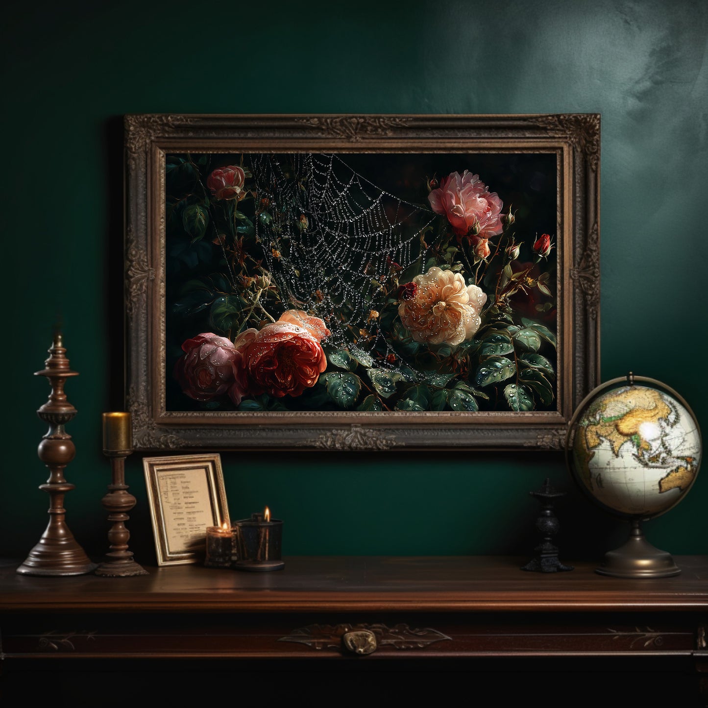 Roses Caught In Morning Dew