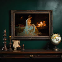 Reading By Candlelight's Gentle Glow