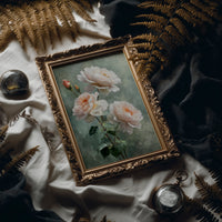 Blush Peonies Against Sage Memory