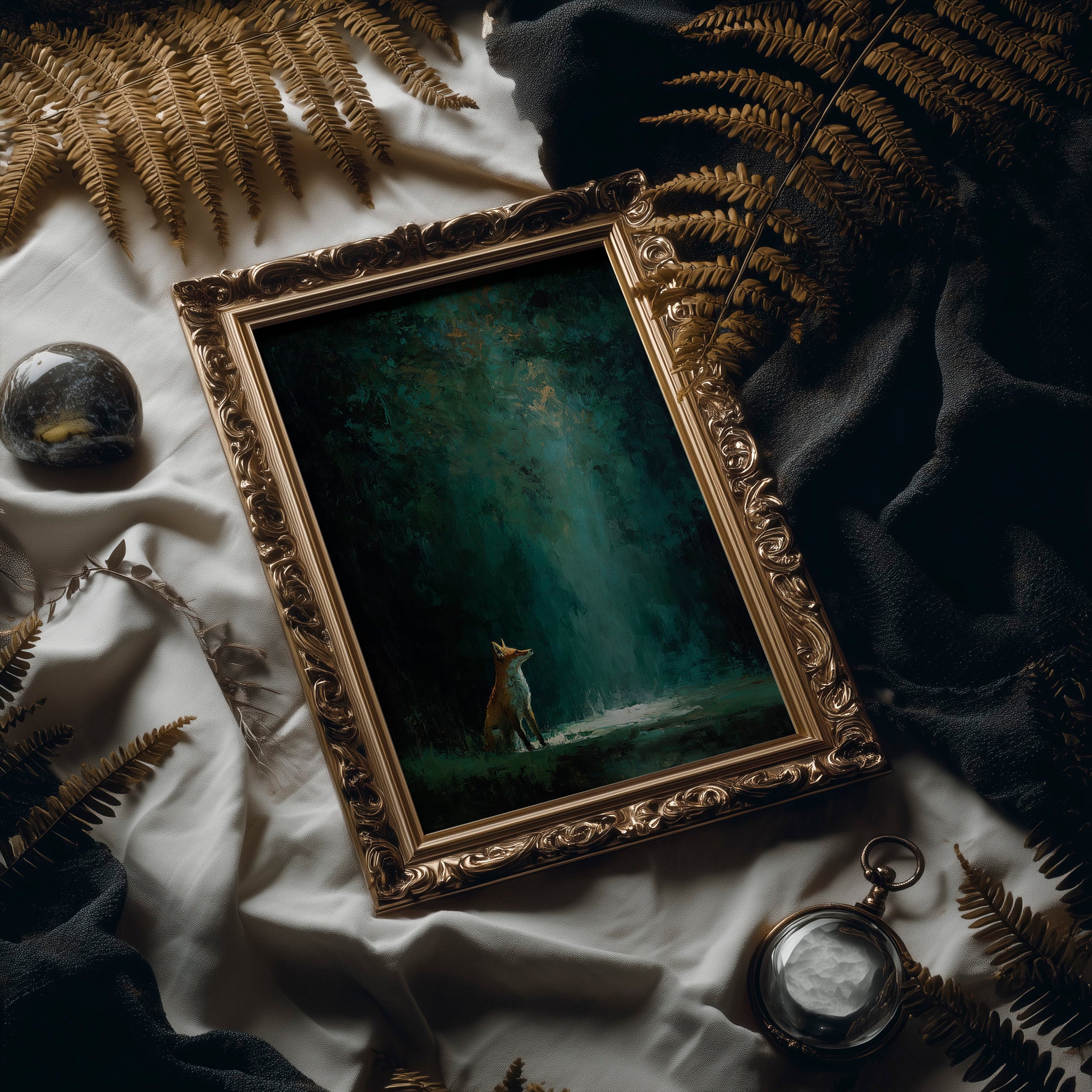 Fox Beneath Ancient Forest Glow