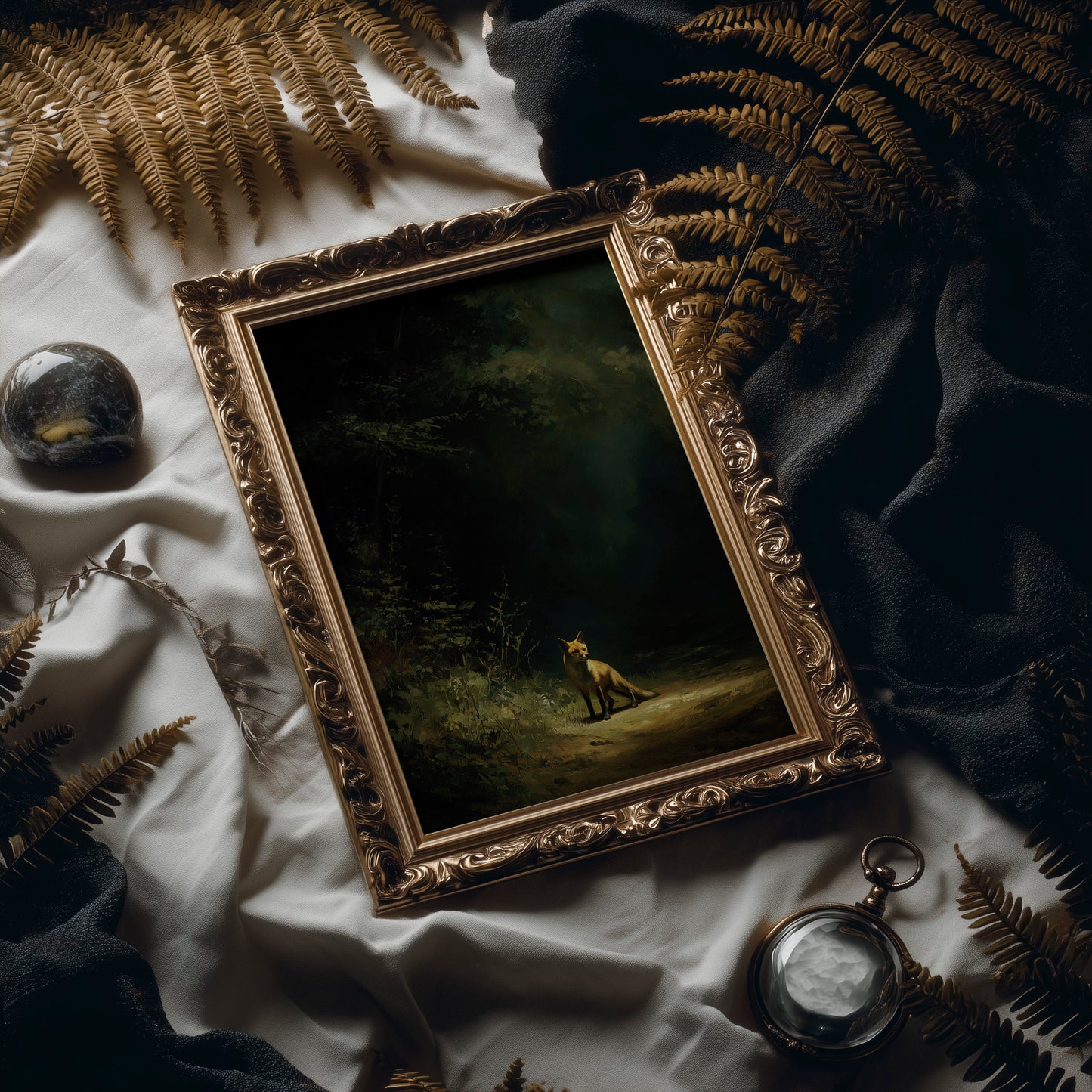 Fox Waits At Forest's Edge