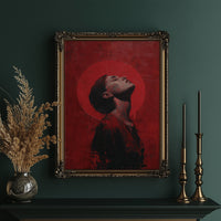 Crimson Halo Against Midnight Walls