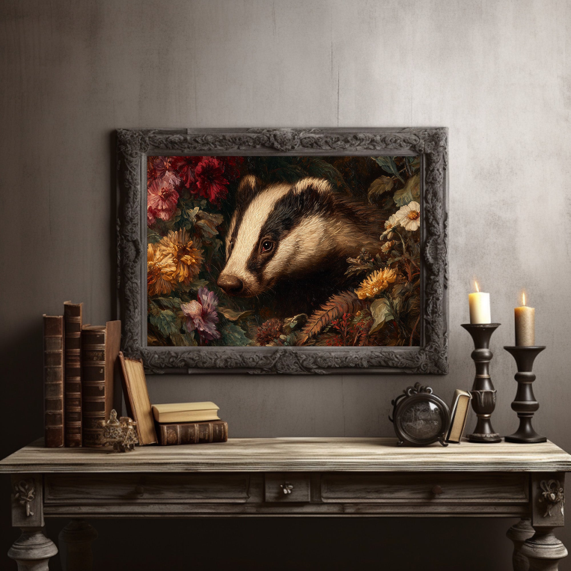 Woodland Creature Among Autumn Blooms