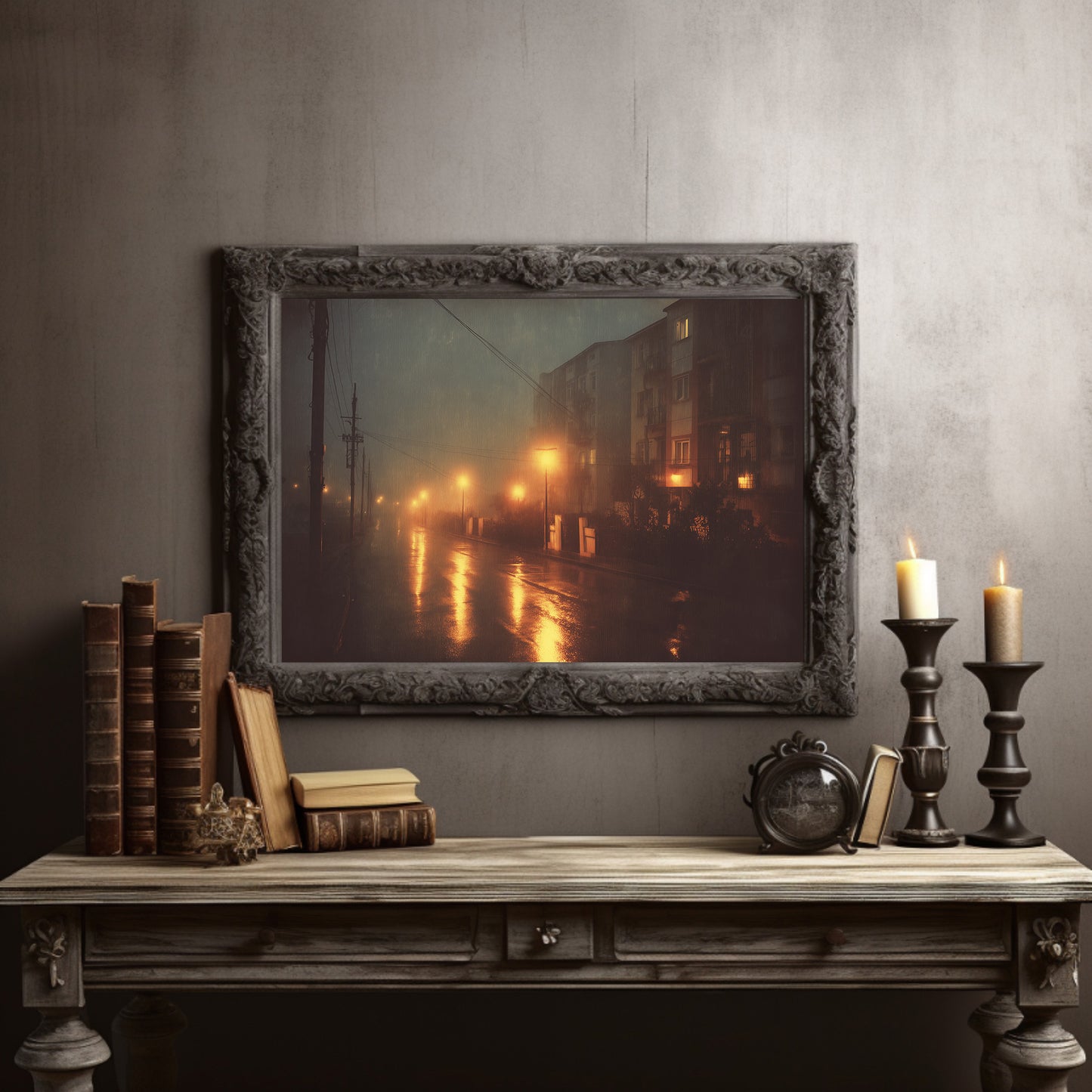 Amber Streets After Midnight Rain