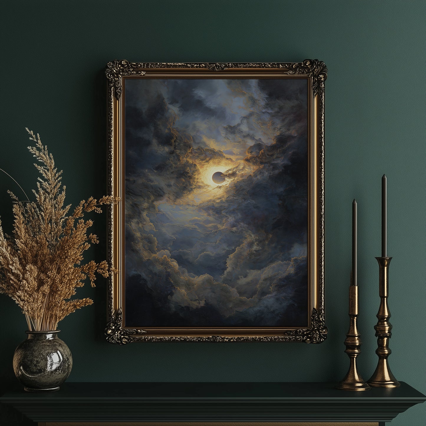 Eclipse Breaks Through Stormy Heavens