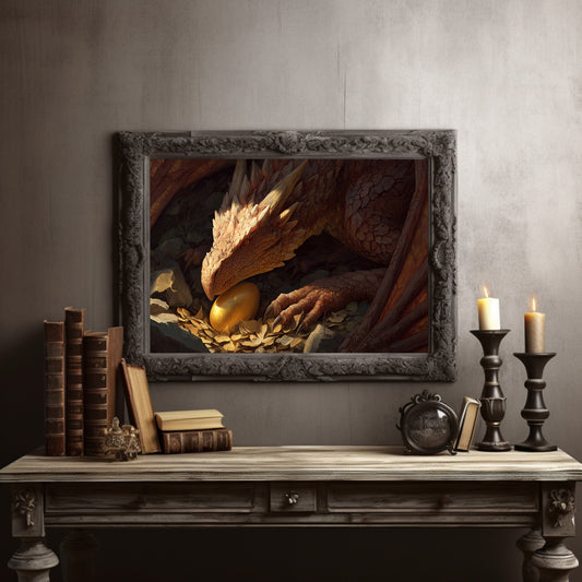 Dragon's Treasure Among Ancient Tomes