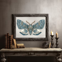 Azure Wings Among Leather Spines