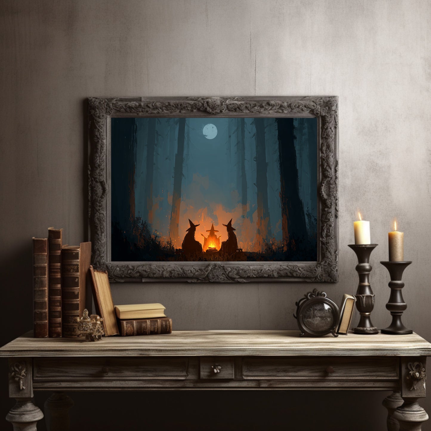 Witches Gather Under Pale Moon