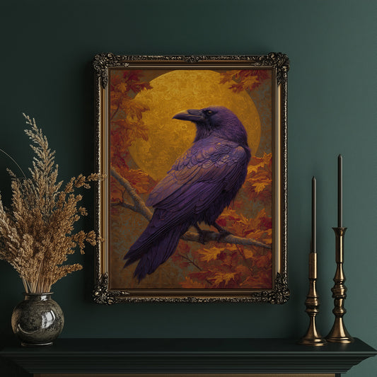 Purple Sentinel Against Autumn Moon