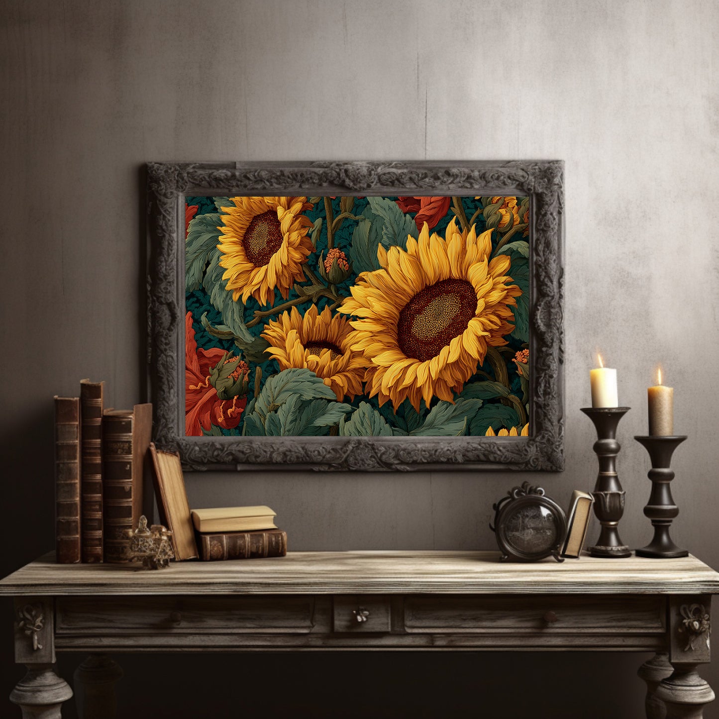 Sunflowers Among Literary Treasures