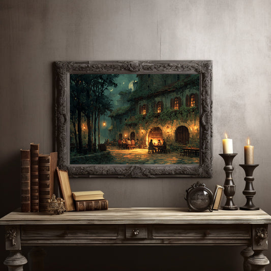 Tuscan Evening Under Crescent Light