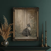 Feline Gazes Through Garden Windows