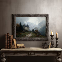 Castle Perched On Misty Hillside