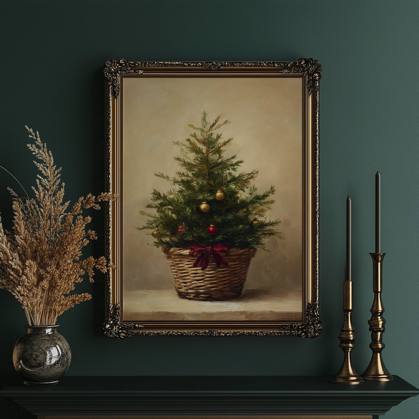 Evergreen Simplicity Against Dark Walls