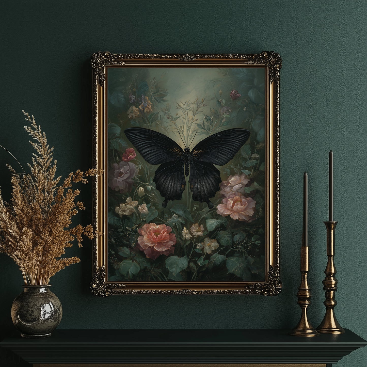 Midnight Blooms Against Dark Walls