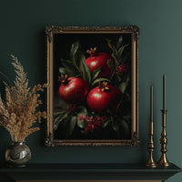 Crimson Jewels Against Midnight Canvas