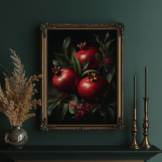 Crimson Jewels Against Midnight Canvas