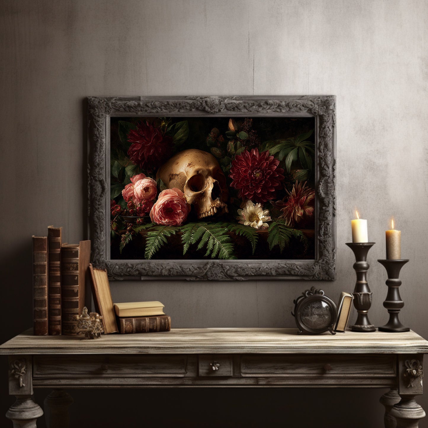 Roses Bloom Against Mortality's Canvas