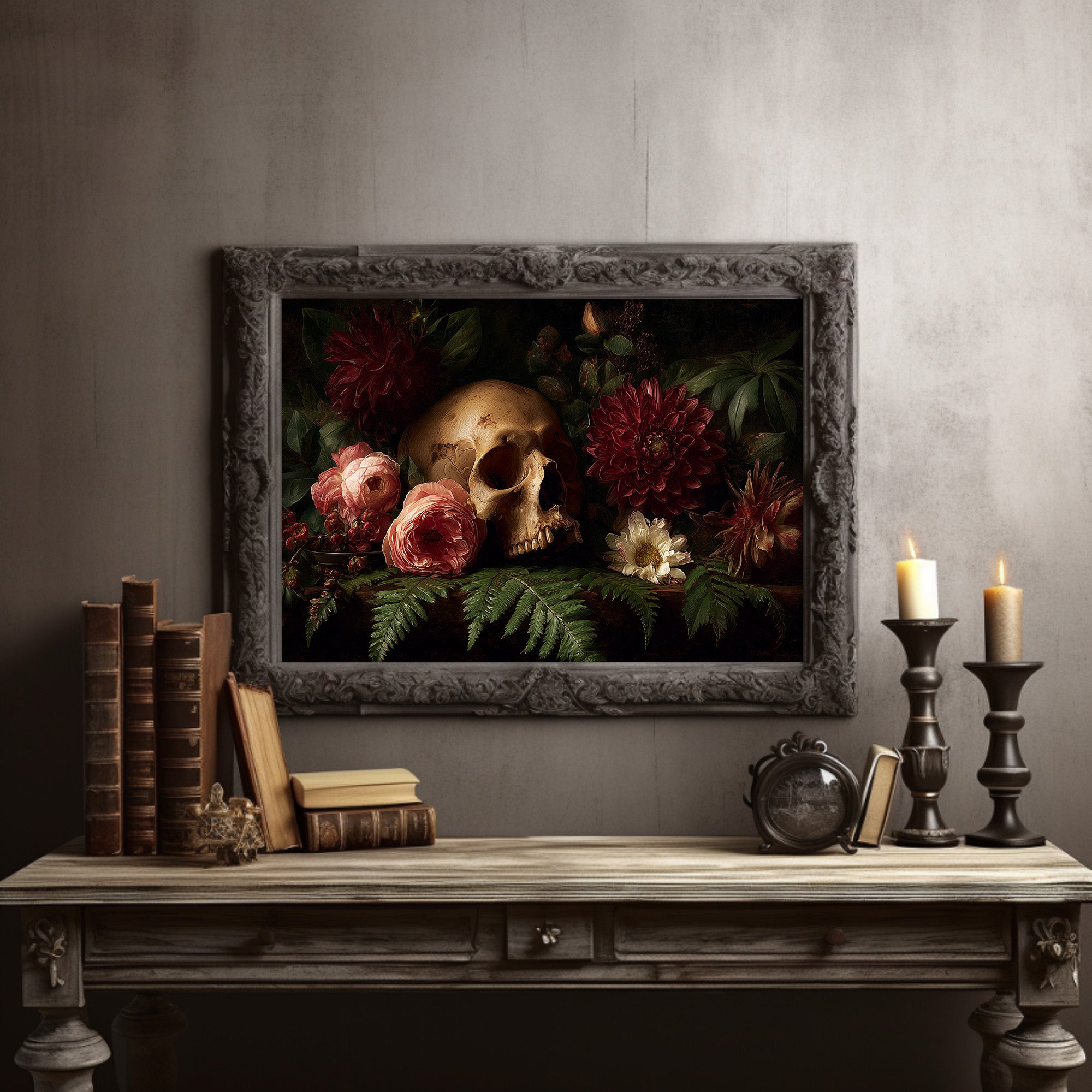 Roses Bloom Against Mortality's Canvas