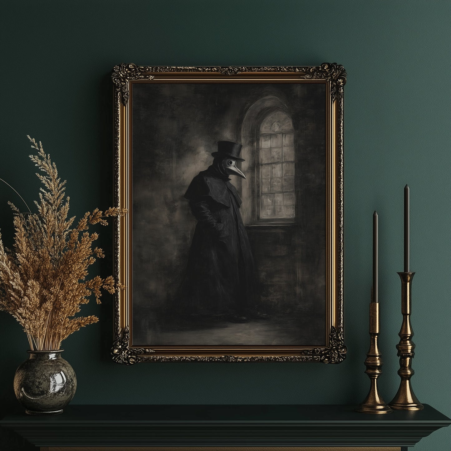 Plague Doctor Awaits Dawn's Call