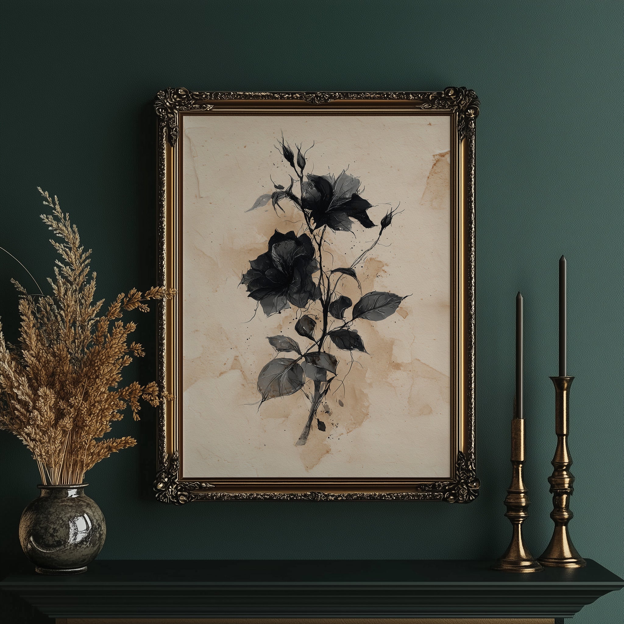 Dark Blooms Against Faded Time