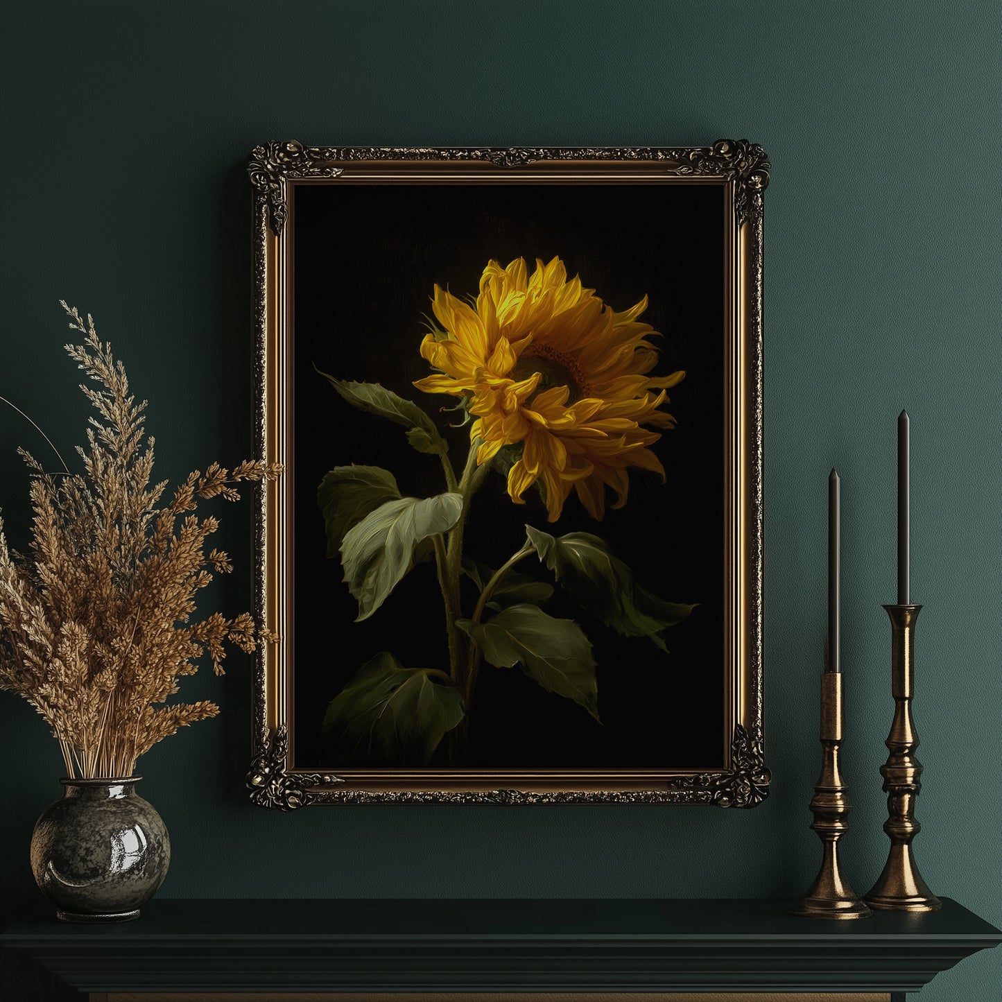 Golden Bloom Against Midnight Walls