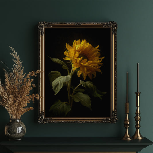 Golden Bloom Against Midnight Walls