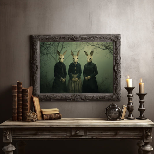 Woodland Sisters In Victorian Attire