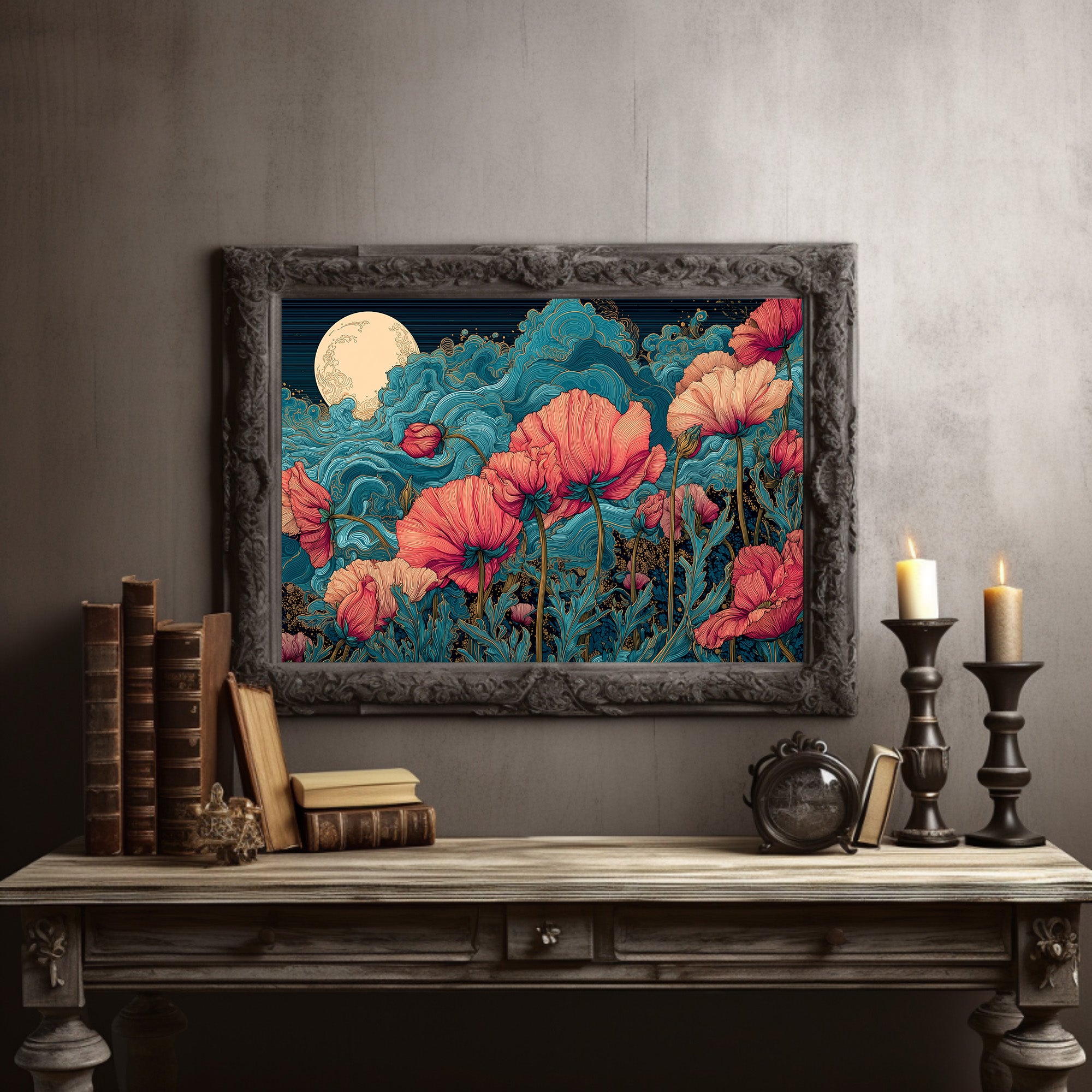 Coral Blooms Under Midnight Tide