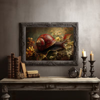 Crimson Shell Among Autumn Blooms